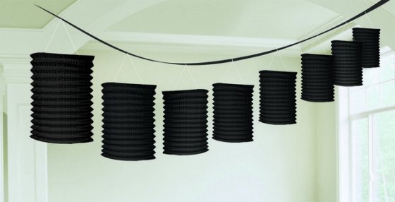 Paper Lantern Garland - Jet Black