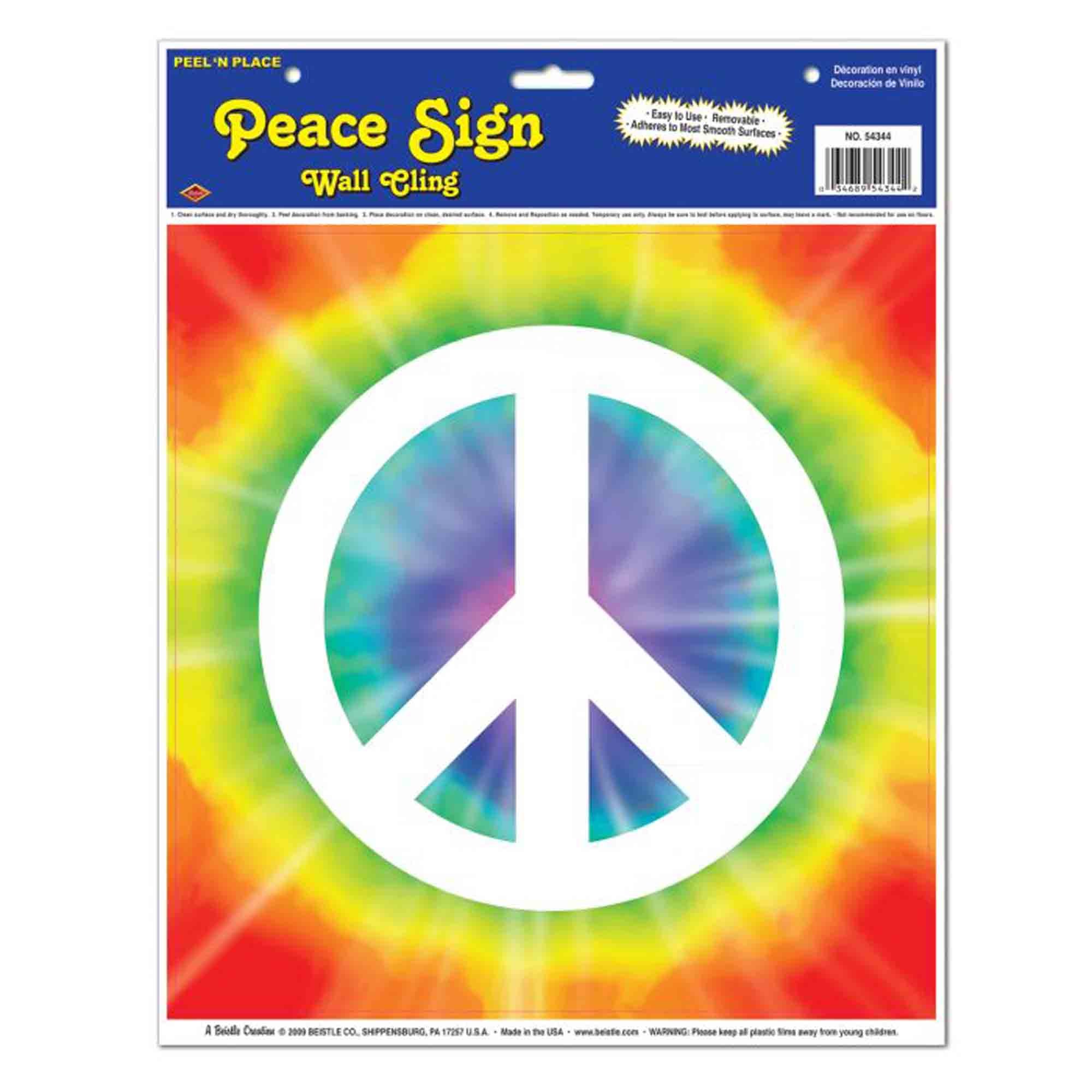 Beistle 60's Peace Sign Peel 'N Place