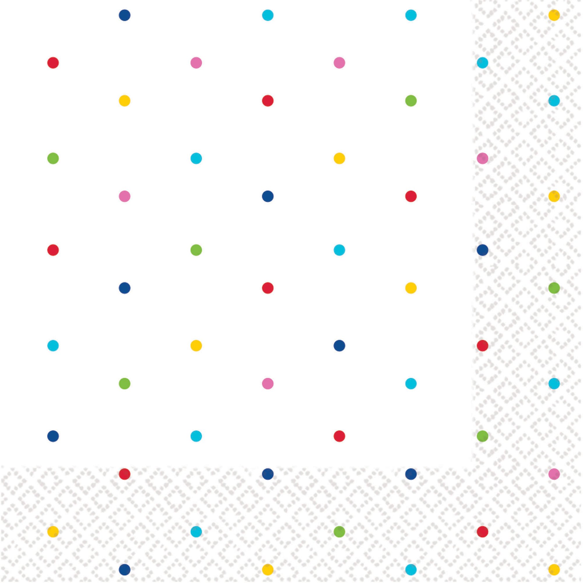 Dots Beverage Napkins 16 Pack 2 PLY -  Rainbow