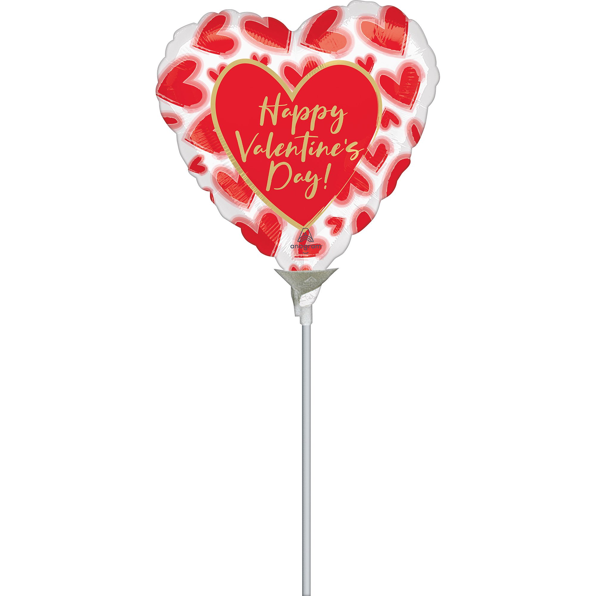 10cm Happy Valentine's Day Blushed Lined Hearts A10