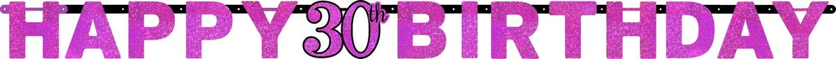 Pink Celebration 30 Prismatic Letter Banner