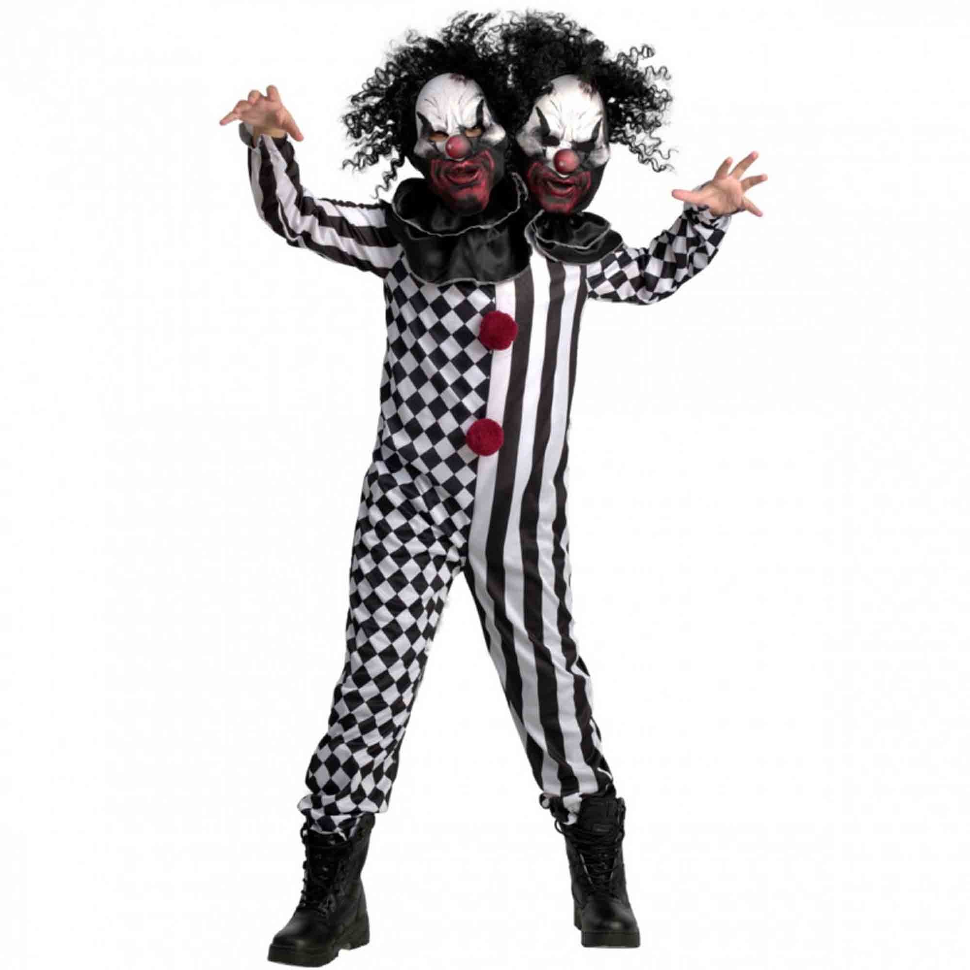 Costume 2 Headed Clown Child's 7-9 Years